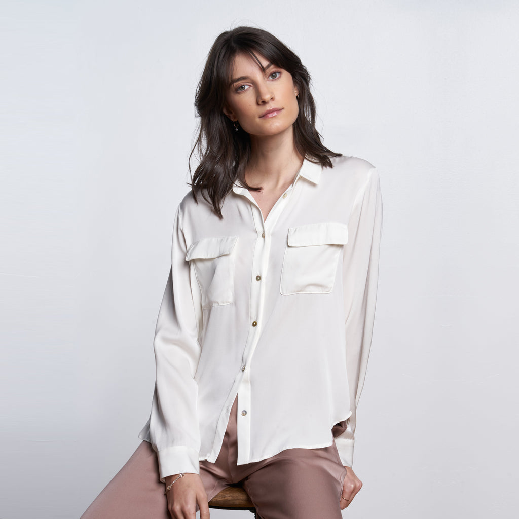 Monte Carlo Double Pocket Shirt - Nouvelle / Silk95Five