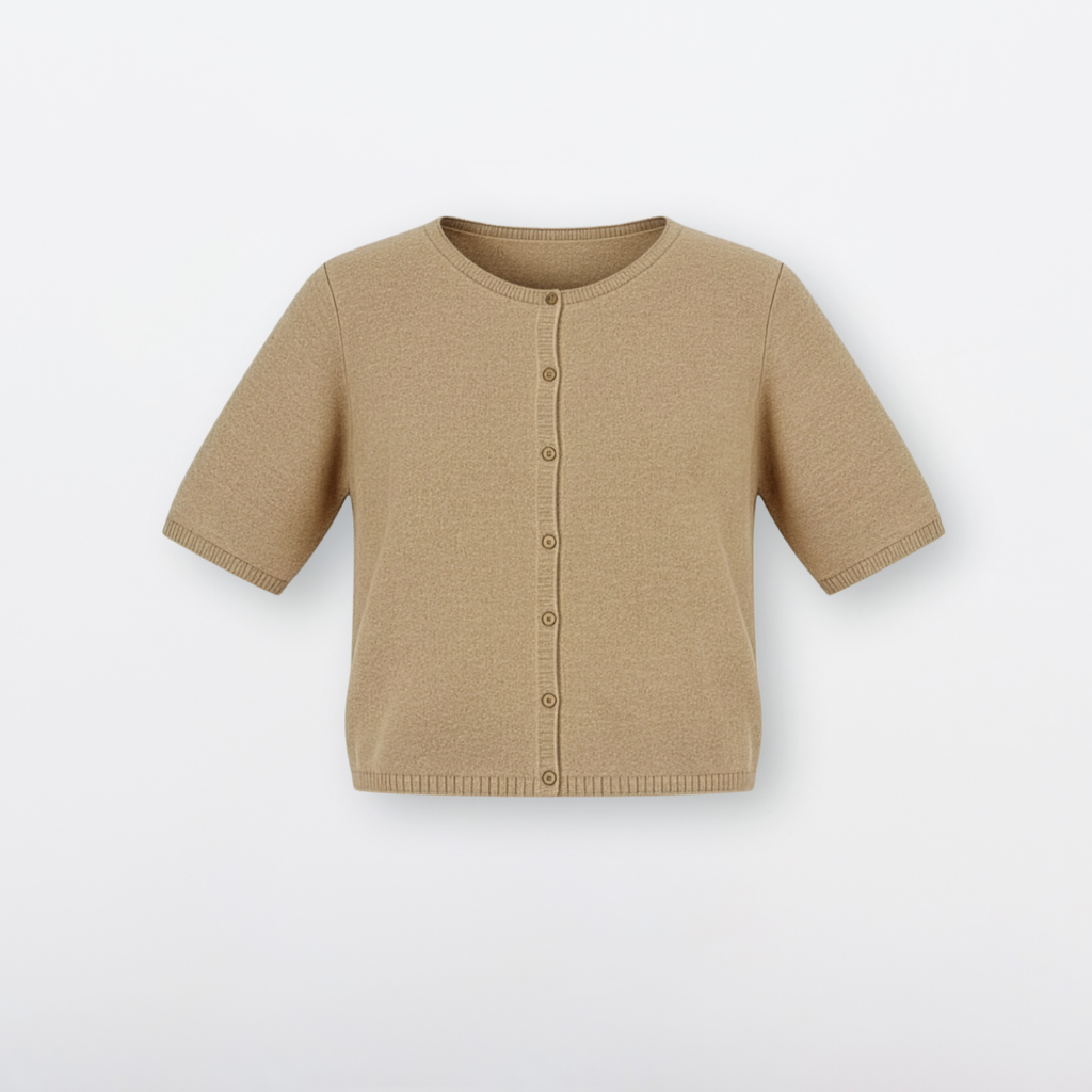 Short Sleeve Cashmere Cardigan - Nouvelle / Silk95Five